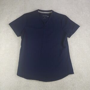 Fabletics Vital 1-Pocket Scrub‎ Top Womens XS Navy Blue V Neck Stretch Medical